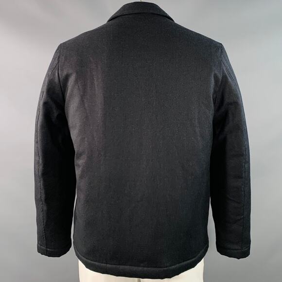SUNSPEL Size L Grey Charcoal Wool Button Up Coat - Picture 3 of 6